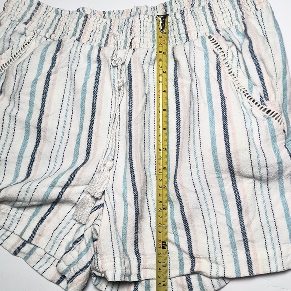 Briggs Women's Linen Blend Coastal Lagenlook Drawstring Stretch Waist Shorts L - Picture 6 of 8